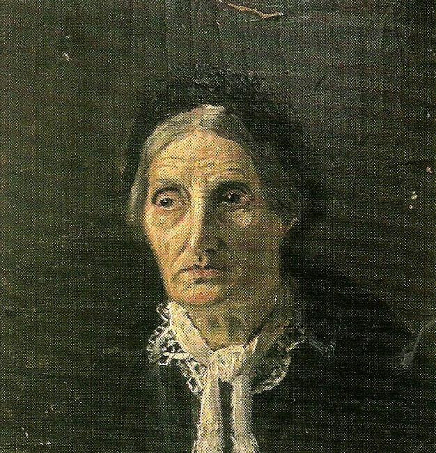 Eugene Jansson portratt av aldre dam France oil painting art